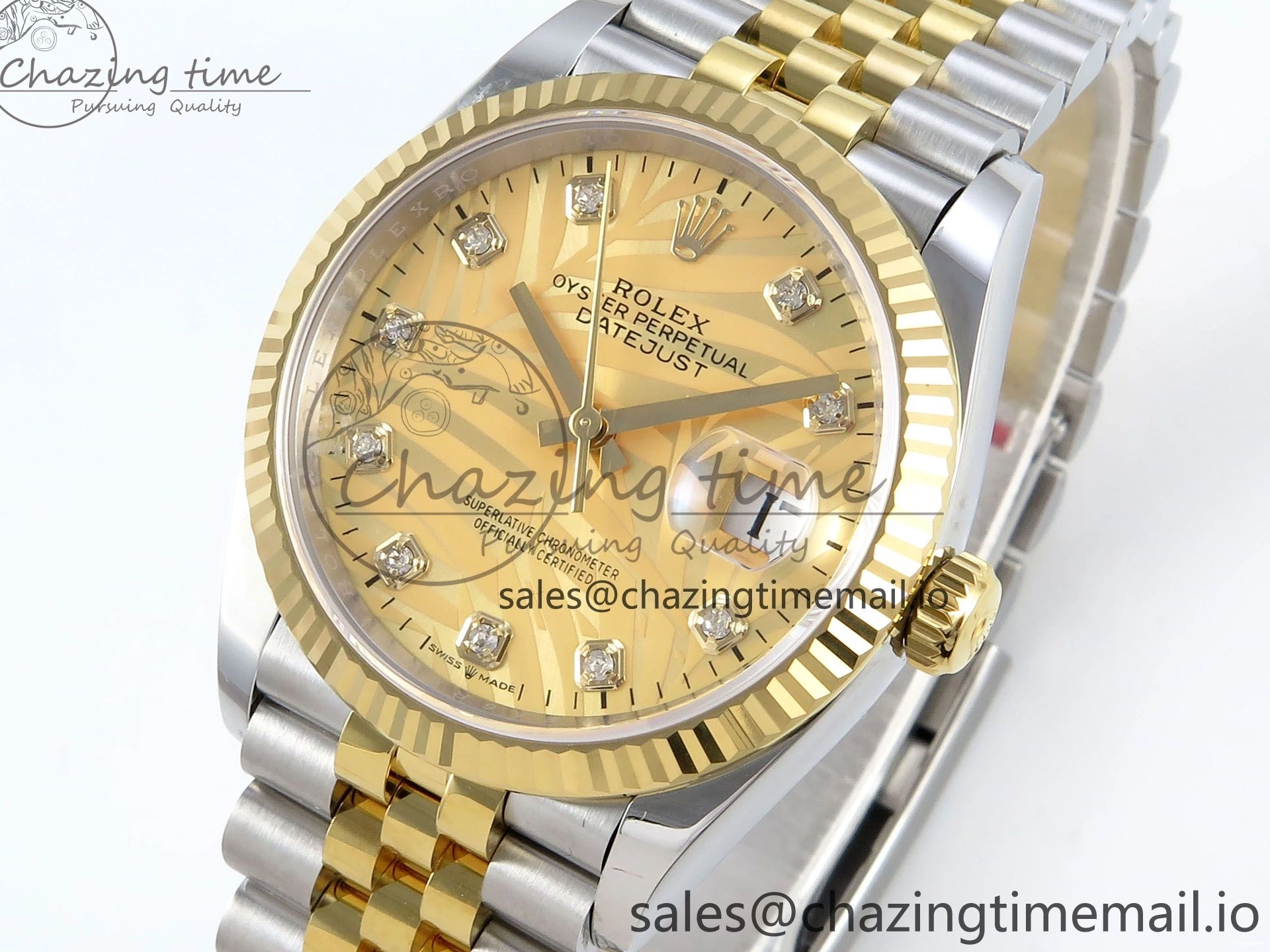 SS Dial YG EWEF Leaf Edition A3235 on Jubilee 126233 36 DateJust Best YG Bracelet 0501